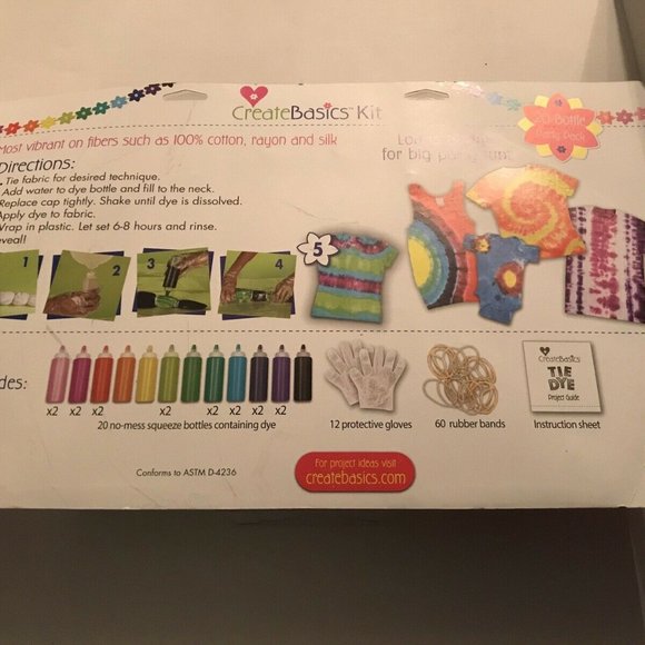 Create Basics 93 pc Tie Dye Kit 20 Bottles New - Picture 2 of 3